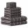 CAWÖ Towel, 3-pack - C Balance, 50x100 cm, terry towelling, cotton, stripes Anthracite