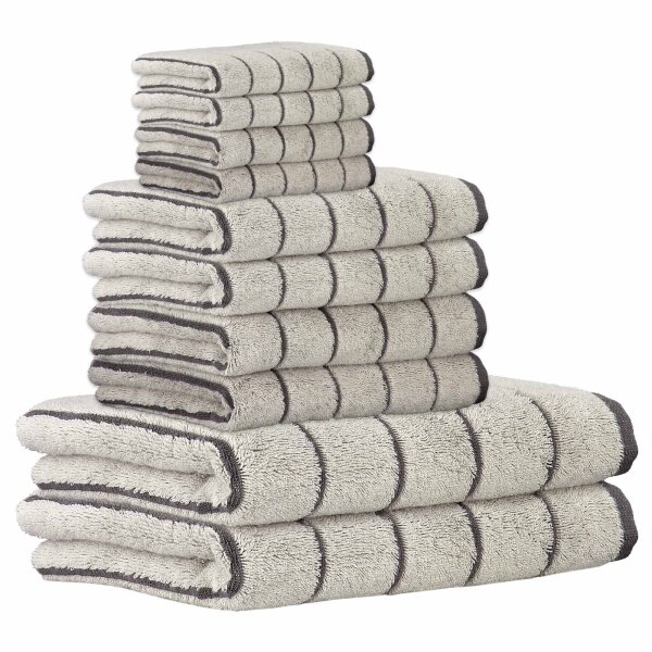 CAWÖ Towel, 3-pack - C Balance, 50x100 cm, terry towelling, cotton, stripes Platinum