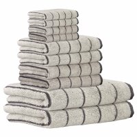 CAWÖ Towel, 3-pack - C Balance, 50x100 cm, terry towelling, cotton, stripes Platinum