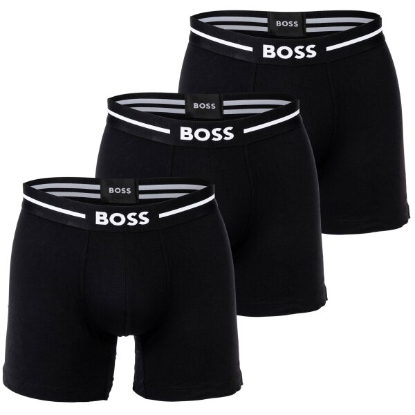 BOSS Herren Boxershorts, 3er Pack - 3P Bold, Boxer Briefs, Cotton Stretch, Logo Schwarz 2XL