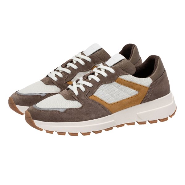 JOOP! Herren Sneaker - Misto New Hannis Sneaker xd6, Turnschuh, Leder, Schnürung, Logo Braun/Weiß EUR 44