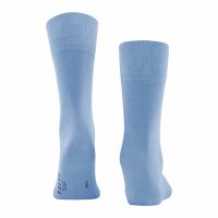 FALKE Herren Socken 2er Pack - Tiago, Strümpfe, Baumwolle, Logo, lang, einfarbig Hellblau 41-42