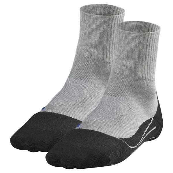 FALKE Herren Sportsocken 2er Pack - TK2 Short Cool, Trekking- und Wandersocken, unifarben Hellgrau 39-41