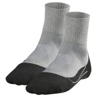 FALKE Herren Sportsocken 2er Pack - TK2 Short Cool, Trekking- und Wandersocken, unifarben Hellgrau 39-41