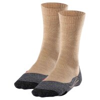 FALKE Herren Socken 2er Pack - Trekking Socken TK2, Polsterung, Merino-Wollmix Sand (4100) 42-43