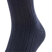 FALKE Herren Socken 2er Pack - Teppich im Schuh, Merinowolle, Unifarben Dunkelblau 45-46