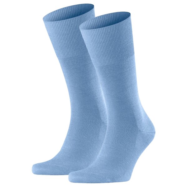FALKE Herren Socken 2er Pack - Airport, Kurzstrumpf, Freizeit- und Business-Socken, Unifarben Cornflower Blue 41-42