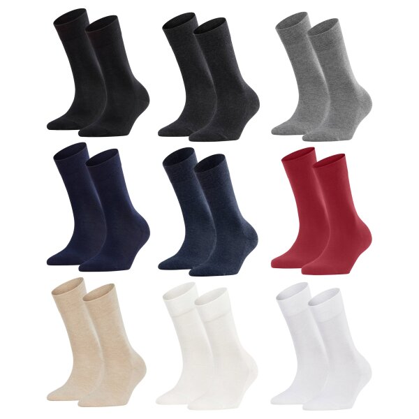 FALKE Damen Socken 2er Pack - Sensitive London, Kurzsocken, einfarbig