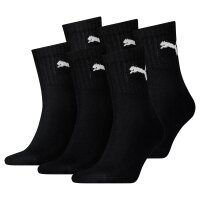 PUMA Unisex Sport Socks, 6 Pairs - Short Crew Socks, Tennis Socks, plain Black 43-46 (UK 9-11)