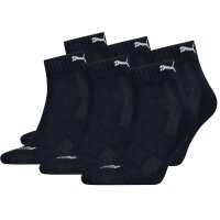 PUMA Unisex Quarter-Socken, 6er Pack - Cushioned, Frottee-Sohle, Logo, einfarbig