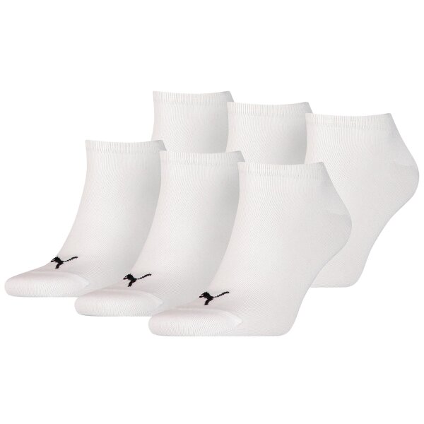 PUMA Unisex Socks, Pack of 3 - Sneaker Socks, Women, Men, plain White 43-46