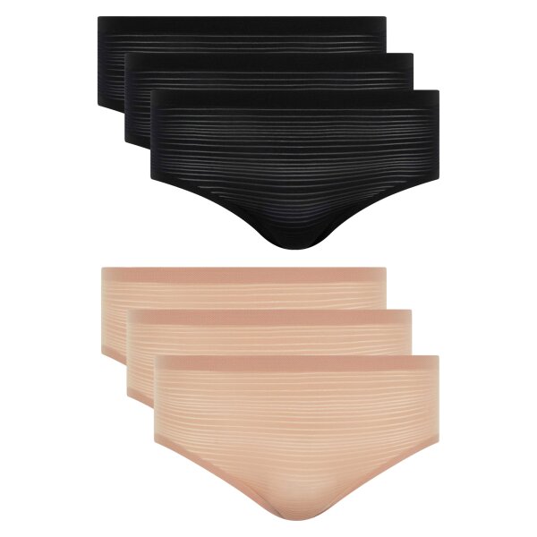 Chantelle Ladies Shorty Pack of 3 - SoftStretch Stripes, seamless, invisible, One Size 36-44