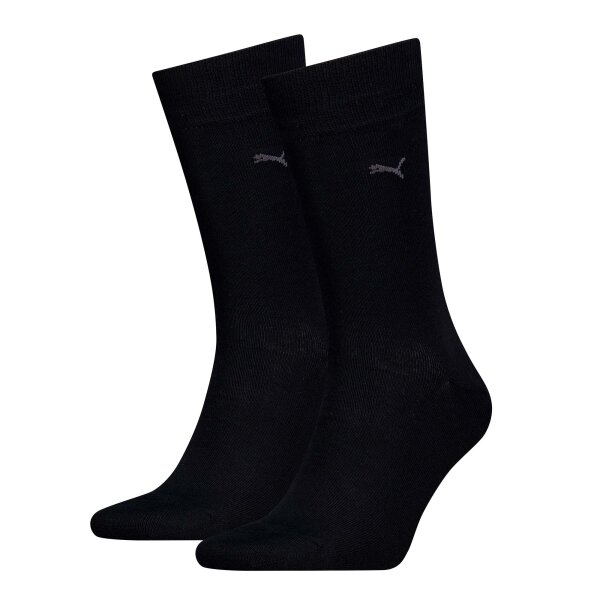 PUMA Herren Socken, 2er Pack -  Classic, Kurzsocken, Logo, einfarbig Schwarz 43-46