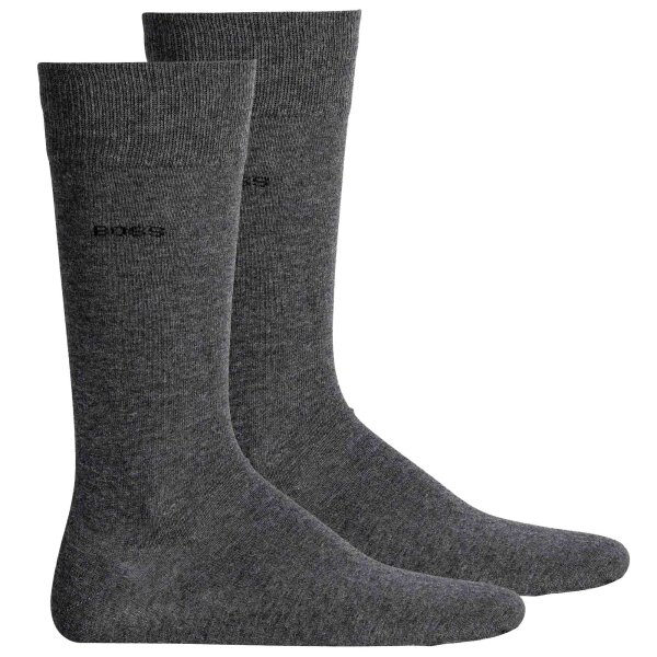 BOSS Mens Socks, 2-pack - 2P RS Uni CC, short socks, Combed Cotton Dark Grey 39-42 (6-8 UK)