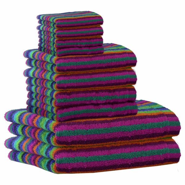 CAWÖ Towel set, 10-piece - C Life Style, 2x shower towel, 4x hand towel, 4x guest towel Multicolor Set