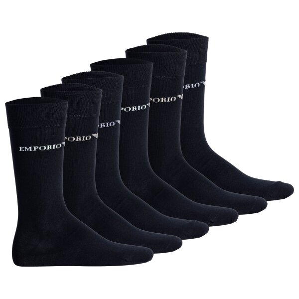 EMPORIO ARMANI Herren Socken, 6er Pack - CASUAL COTTON, Kurzsocken, One Size Schwarz 40-45
