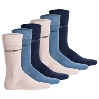 EMPORIO ARMANI Herren Socken, 6er Pack - CASUAL COTTON, Kurzsocken, One Size Marine/Nude/Blau 40-45
