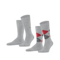 Burlington Men Socks Everyday Pack of 4 - Diamond Pattern, Onesize, 40-46 (6.5-11 UK) Light gray 40-46