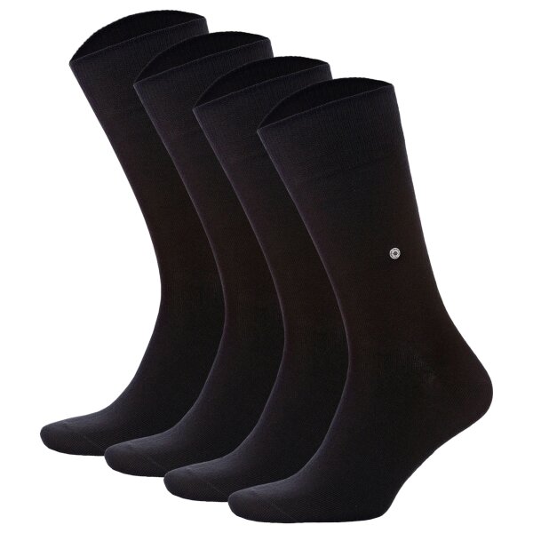 Burlington Men Socks Everyday 4er Pack - cotton, plain, onesize, 40-46 (6.5-11 UK) Black 40-46