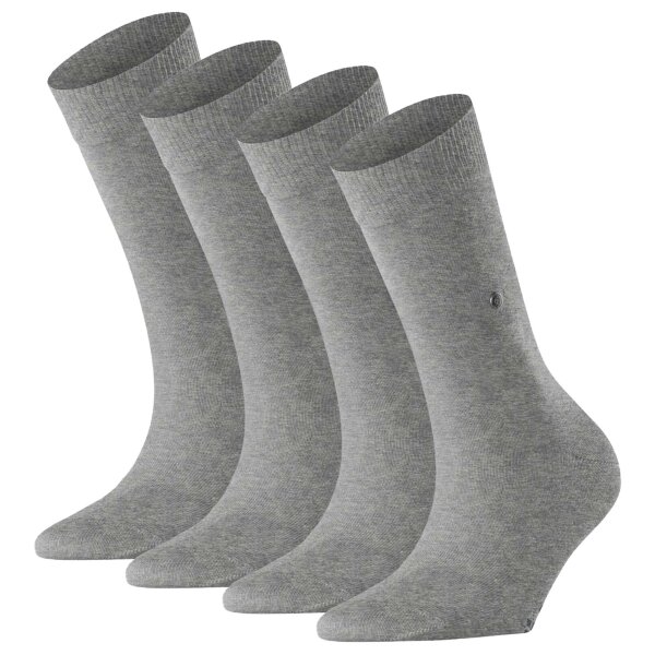 Burlington Damen Socken 4er Pack - Everyday  Kurzstrumpf, Onesize, Unifarben Hellgrau 36-41