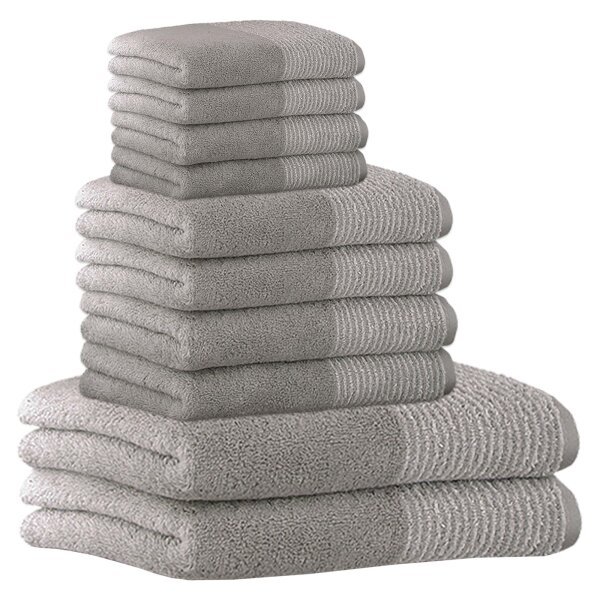 CAWÖ Handtuch Set, 10-tlg. - C Two-Tone, 2x Duschtuch, 4x Handtuch, 4x Gästetuch Platin Set