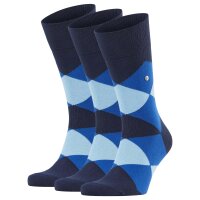 Burlington Herren Socken 3er Pack - Clyde, Rautenmuster, Bio-Baumwolle