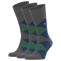 Burlington Men Socks Pack of 3 - Clyde, Diamond Pattern, Organic Cotton