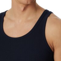 SCHIESSER Herren Unterhemd 2er Pack - ärmellos, Cotton Essentials, Feinripp Blau 2XL