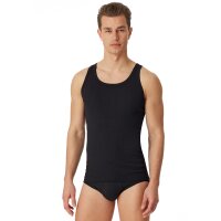 SCHIESSER Herren Unterhemd 2er Pack - Sport-Jacke, Original Feinripp Black L (Large)