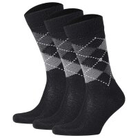 Burlington Herren Socken PRESTON 3er Pack - Rautenmuster, soft, Clip, One Size, 40-46