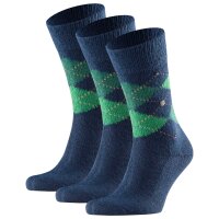 Burlington Mens Socks PRESTON Pack of 3 - diamond pattern, soft, clip, One Size, 40-46