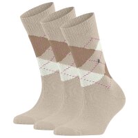 Burlington Damen Socken WHITBY 3er Pack - Kurzstrumpf, Rautenmuster, Onesize, 36-41