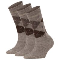 Burlington Damen Socken WHITBY 3er Pack - Kurzstrumpf, Rautenmuster, Onesize, 36-41