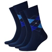Burlington Herren Socken Everyday 4er Pack - Rautenmuster, Uni, Onesize, 40-46