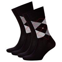 Burlington Herren Socken Everyday 4er Pack - Rautenmuster, Uni, Onesize, 40-46