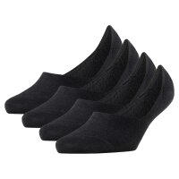 Burlington Damen Füßlinge, 4er Pack - Everyday IN, Anti-Slip Heel, einfarbig Schwarz 35-36