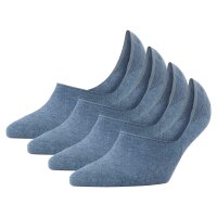 Burlington Womens Socks, 4-pack - Everyday IN, Anti-Slip Heel, Solid Color Blue 39-40