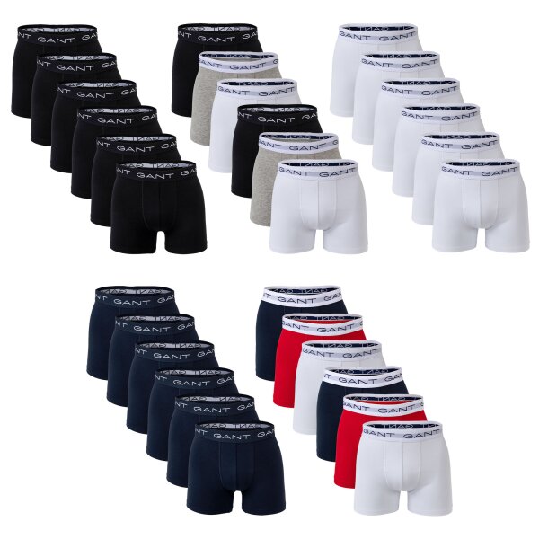GANT Mens Boxer Briefs, 6-pack - Boxer Briefs, Cotton Stretch, solid colour