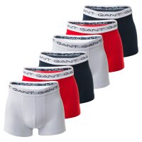 GANT Herren Boxershorts, 6er Pack - Trunks, Cotton Stretch, Logo, einfarbig