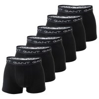 GANT Mens Boxer Shorts, 6 Pack - Trunks, Cotton Stretch, Logo, Plain