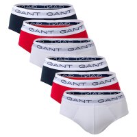GANT Herren Slips, 6er Pack - Briefs, Logo-Bund, Cotton Stretch, einfarbig