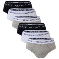 GANT Herren Slips, 6er Pack - Briefs, Logo-Bund, Cotton Stretch, einfarbig