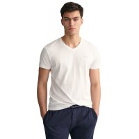 GANT Mens T-shirt, 4-pack - V-NECK T-SHIRT 4-PACK, short-sleeved, Cotton White S (Small)
