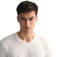 GANT Mens T-shirt, 4-pack - V-NECK T-SHIRT 4-PACK, short-sleeved, Cotton White S (Small)