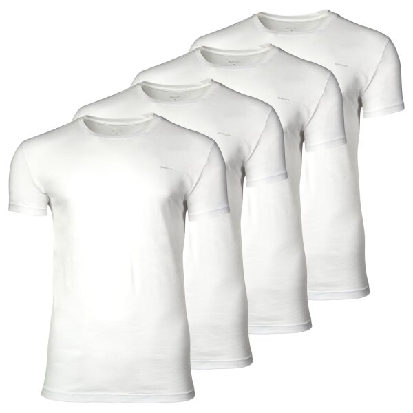 GANT Herren T-Shirt, 4er Pack - C-NECK T-SHIRT 4-PACK, Rundhals, kurzarm, Cotton Weiß S