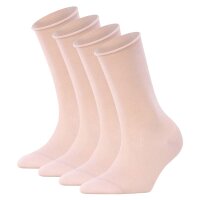 FALKE Womens socks, 4-pack - Happy, short socks, rolled cuffs