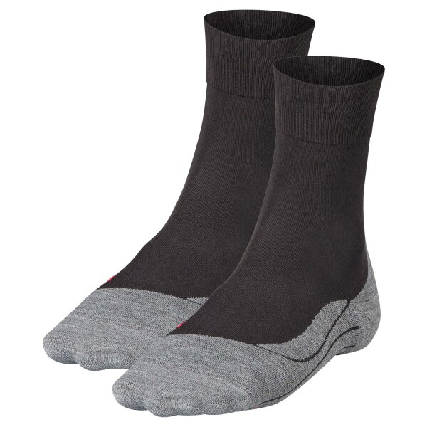 FALKE Damen Socken 2er Pack - Ergonomic Fitness Laufsocken, Sport System, 37-42 Schwarz/Grau (3010) 41-42 (7-8 UK)
