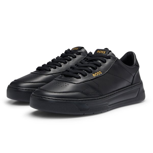 BOSS mens sneaker low - Baltimore Tenn ltl, low shoe, genuine leather, logo Black EUR 45 (UK 11)