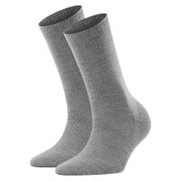 FALKE Damen Socken 2er Pack - Softmerino SO, Kurzsocken, einfarbig Hellgrau 37-38