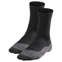 FALKE Damen Socken 2er Pack - Trekking Socken TK 2, Ergonomic, Merinowoll-Mix Schwarz 37-38